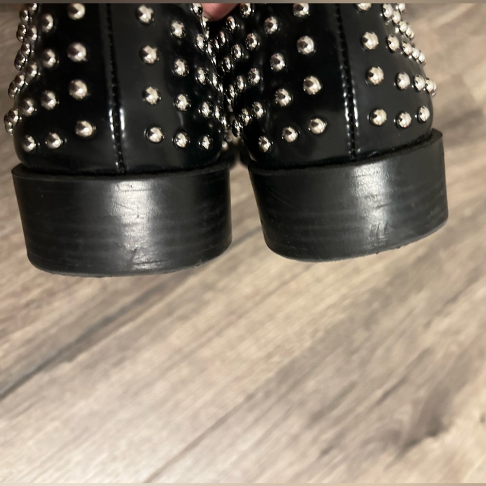 ZARA Black Studded Flats Oxford 38 7.5 - Picture 3 of 5